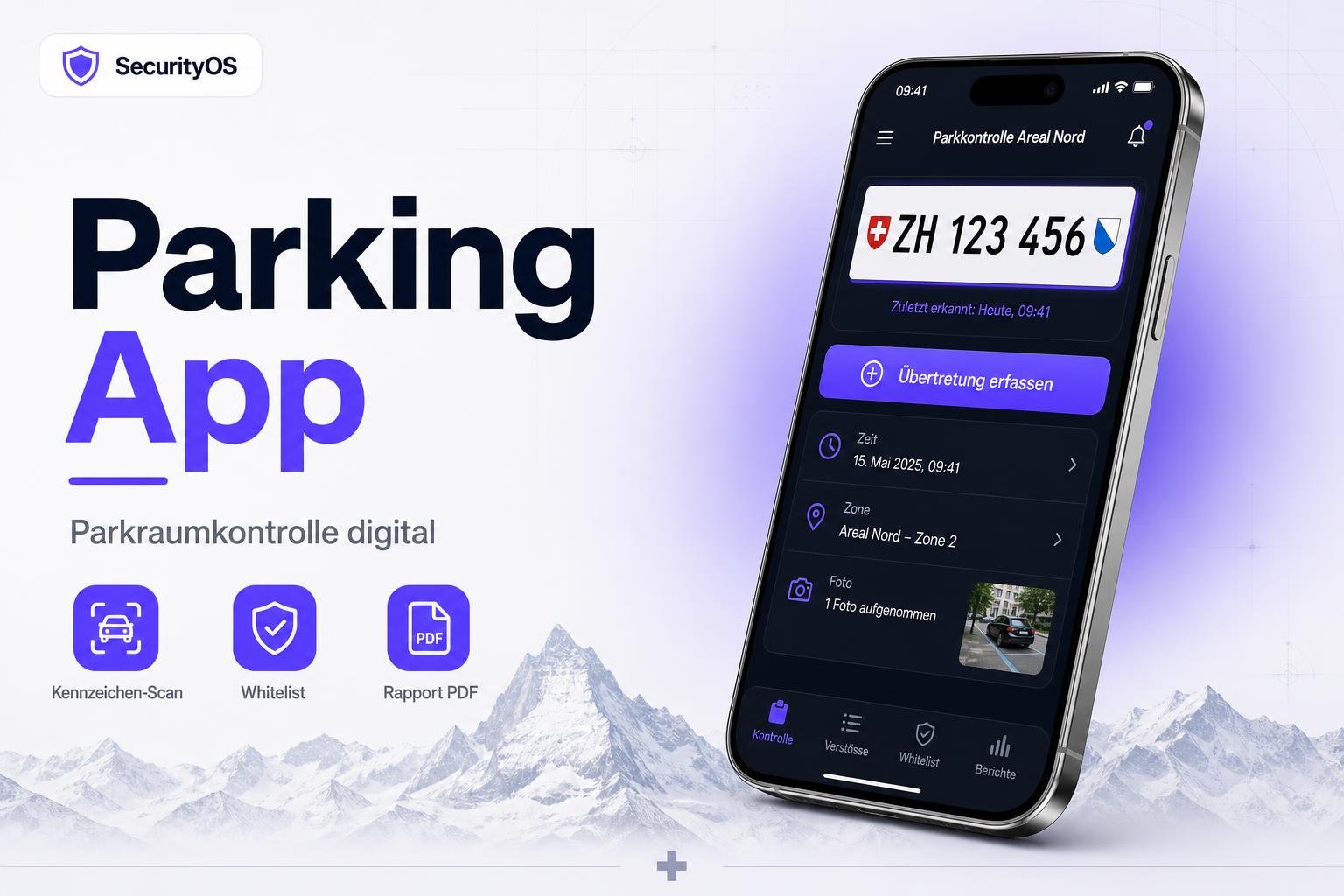 Parking-App — Kennzeichenscanner, Ticket und OBV-Vorlage auf dem iPhone